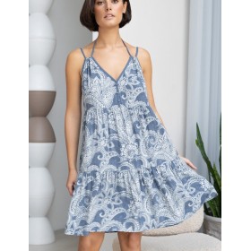 Короткий сарафан вискоза Mia-Amore PACIFIC OCEAN 1970, Цвет: голубой, Размеры: L