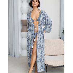 Длинный пляжный халат Mia-Amore PACIFIC OCEAN 1973, Цвет: голубой, Размеры: 2XL/3XL