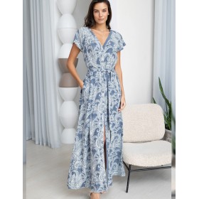 Длинное платье рубашка Mia-Amore PACIFIC OCEAN 1979, Цвет: голубой, Размеры: 2XL