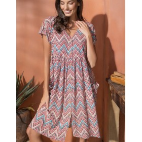 Легкий халат на пуговицах Mia-Amore VEGAS 1991 красный, Цвет: красный, Размеры: L/XL