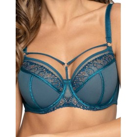 Бюстгальтер полумягкий со стрэпами Novika DEMI N02 PU, Цвет: синий топаз, Размеры: 105D