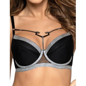 Бюстгальтер балконет пуш-ап Novika HALLEY №01 U, Цвет: черный, Размеры: 70C