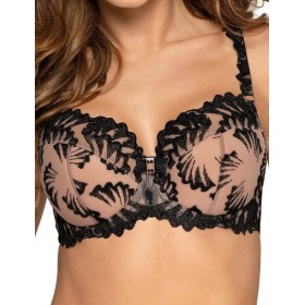 Бюстгальтер полумягкий Novika SOPHIE NOIR N02 PU, Цвет: черный+бежевый, Размеры: 90I