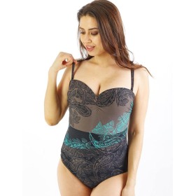 Совместный купальник бандо Naturana 73404 MONTEROSSO AL MARE, Цвет: черно-коричневый, Размеры: 75D