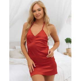 Красная сорочка с кружевной спинкой 5senses 7269, Цвет: красный, Размеры: L