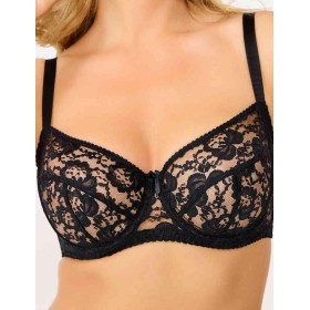 Бюстгальтер с мягкими кружевными чашками Lina A 6010 черный, Цвет: черный, Размеры: 75B
