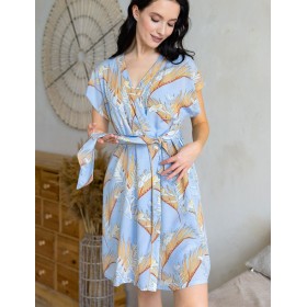Халат с коротким рукавом Mia-Amore PALM BEACH 1983, Цвет: голубой, Размеры: L/XL