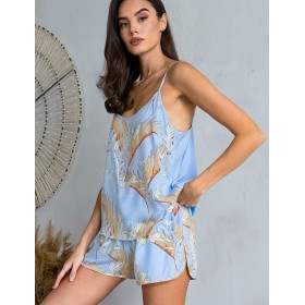 Комплект топ и шорты Mia-Amore PALM BEACH 1984, Цвет: голубой, Размеры: M