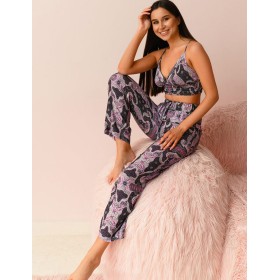 Комплект из вискозы топ и брюки Mia-Mia ALBA 16512, Цвет: cиреневый, Размеры: XS