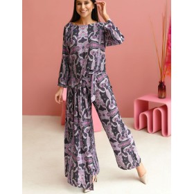 Комплект из вискозы туника и брюки с запахом Mia-Mia ALBA 16517, Цвет: cиреневый, Размеры: S