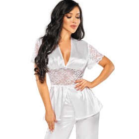 Атласная пижама с брюками Beauty Night MISSY SET WHITE, Цвет: белый, Размеры: S/M
