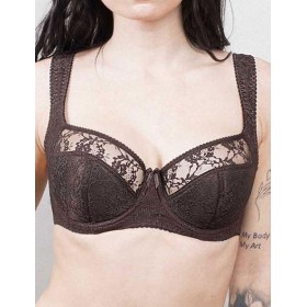 Бюстгальтер полумягкий с подкроем Lina A 6018 коричневый, Цвет: коричневый, Размеры: 80C