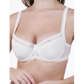 Кружевной бюстгальтер на поролоне Lina A 6086 молоко, Цвет: молоко, Размеры: 90D