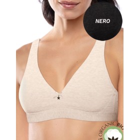 Хлопковый бралетт без косточек Sielei NATURAL COTTON 1454 nero, Цвет: nero (черный), Размеры: 70B