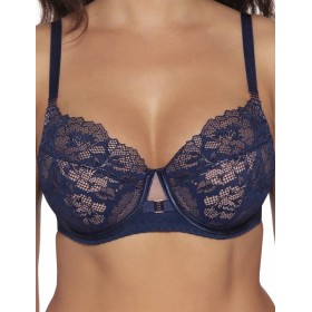 Полумягкий кружевной бюстгальтер Ava YUCCA 1937 PU темно-синий, Цвет: темно-синий, Размеры: 75E