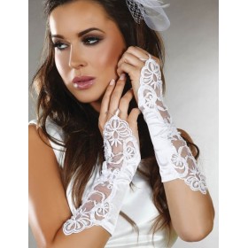 Белые атласные митенки LIVIA CORSETTI LC GLOVES MODEL 3, Цвет: белый, Размеры: UN