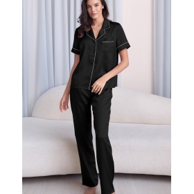 Пижама атласная Mia-Mella JULIA 8734 черный, Цвет: черный, Размеры: 2XL
