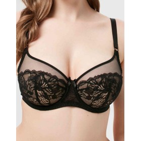 Полумягкий бюстгальтер Milavitsa 124930 черный с нюдом, Цвет: черный с нюдом, Размеры: 80D