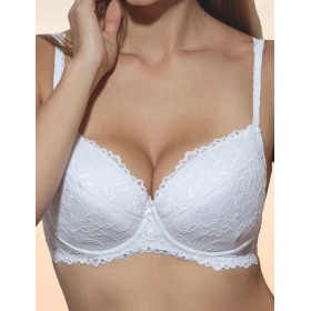 Кружевной бюстгальтер балконет пуш-ап Novella 640 белый, Цвет: белый, Размеры: 80A