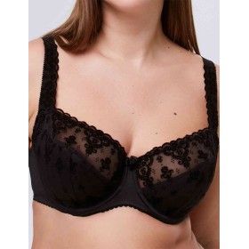 Бюстгальтер полумягкий Elli 9001 черный бархат, Цвет: бархат черный, Размеры: 80D