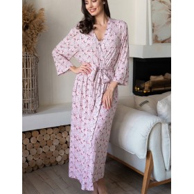 Халат женский длинный Mia-Amore INESSA 5019, Цвет: пудра, Размеры: 2XL/3XL