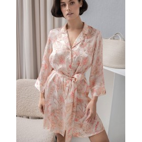 Шелковая рубашка-халат Mia-Amore MOLLY 1927, Цвет: персиковый, Размеры: L