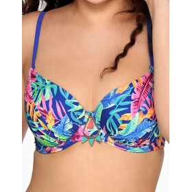 Мягкий купальный лиф Ava SK144 M etnic blue, Цвет: флора синий, Размеры: 80E