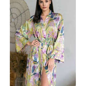 Шелковый домашний халат Mia-Amore IOLANTA 3959, Цвет: мультицвет, Размеры: 2XL/3XL