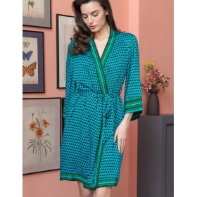 Халат с геометрическим рисунком Mia-Amore KAILI 5033, Цвет: малахит, Размеры: 2XL/3XL
