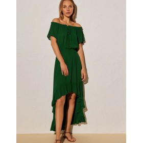 Платье пляжное с ассиметричным подолом Ysabel Mora 85918 зеленый, Цвет: зеленый, Размеры: S
