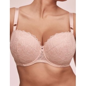 Кружевной бюстгальтер с поролоном Alles GLOW U/W roz, Цвет: пудровый, Размеры: 70E
