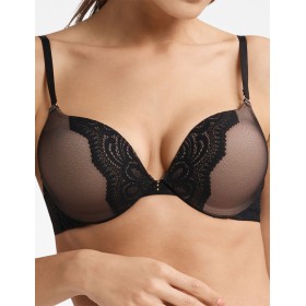 Бюстгальтер двойной пуш-ап Esotiq KENDRA 40533 черный+бежевый, Цвет: черный+бежевый, Размеры: 75B