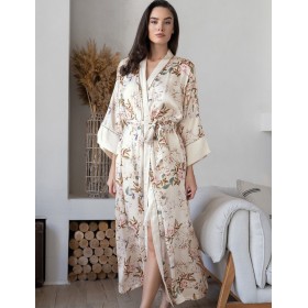 Длинный халат-кимоно Mia-Amore AMELY 5049 молоко, Цвет: молоко, Размеры: 2XL/3XL