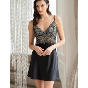 Атласная сорочка Mia-Amore MISTY 7261 черный, Цвет: черный, Размеры: M
