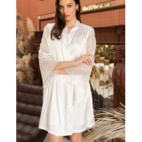 Атласный халат Mia-Amore MISTY 7263 белый, Цвет: белый, Размеры: L/XL