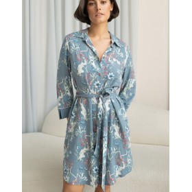 Рубаша-халат из тканой вискозы Mia-Amore ZOE 1967, Цвет: серый, Размеры: M