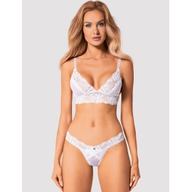 Кружевной комплект Obsessive HEAVENLLY SET, Цвет: белый, Размеры: M/L