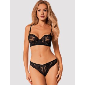 Кружевной комплект Obsessive SERENA LOVE SET, Цвет: черный, Размеры: XS/S