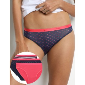 Набор хлопковых трусиков Dim LES POCKETS COTON 4C17 розы - 3 штуки, Цвет: розы, Размеры: XXS/XS