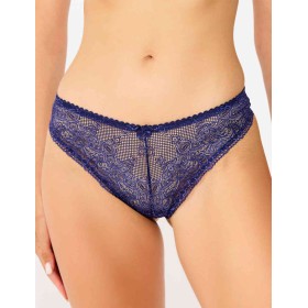 Кружевные трусы стринги Simona M 003/30 синий, Цвет: синий, Размеры: M