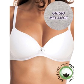 Бюстгальтер балконет из хлопка Sielei NATURAL COTTON 1428 grigio melange, Цвет: grigio melange, Размеры: 75B