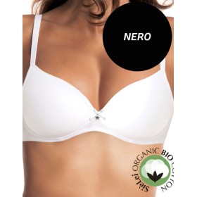 Бюстгальтер балконет из хлопка Sielei NATURAL COTTON 1428 nero, Цвет: nero (черный), Размеры: 70B