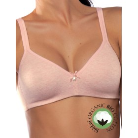 Хлопковый бюстгальтер без каркасов Sielei NATURAL COTTON 1450 rosa melange, Цвет: rosa melange, Размеры: 80B