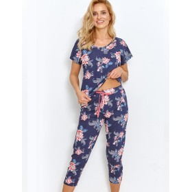 Женская пижама с цветочным принтом Taro ELLIE 2881, Цвет: синий, Размеры: S