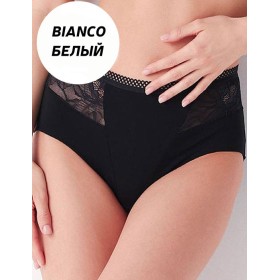 Высокие трусы слипы с кружевом Cotonella ADA75 CHARME bianco, Цвет: bianco (белый), Размеры: 3XL