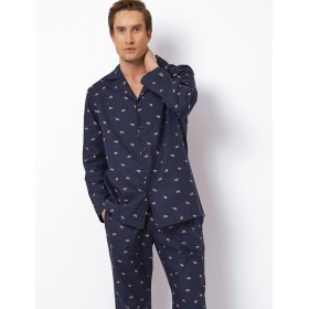 Мужская пижама из хлопка Aruelle BENJAMIN, Цвет: темно-синий, Размеры: M