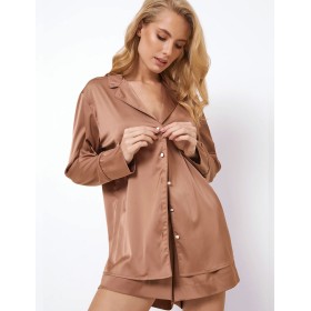Пижама женская с шортами Aruelle CARMELA, Цвет: кофейный, Размеры: XL