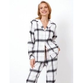Фланелевая пижама с брюками Aruelle CATALINA, Цвет: серый/белый, Размеры: XS