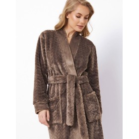 Теплый женский халат Aruelle MABLE BROWN, Цвет: коричневый, Размеры: M