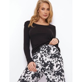 Пижама с брюками из вискозы Aruelle MAILA, Цвет: черный/белый, Размеры: 2XL